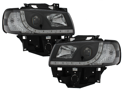 Scheinwerfer für VW T4 Multivan 96-03 Tagfahrlicht-Optik schwarz