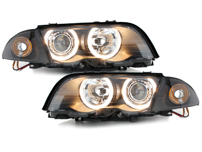 Angel Eyes Scheinwerfer für BMW E46 Lim/Tour 98-01 schwarz Depo
